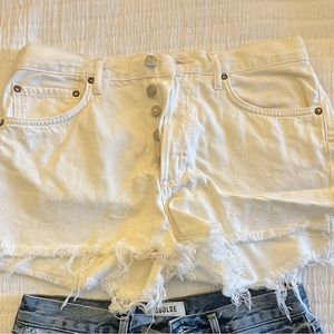 white AGOLDE parker jeans shorts